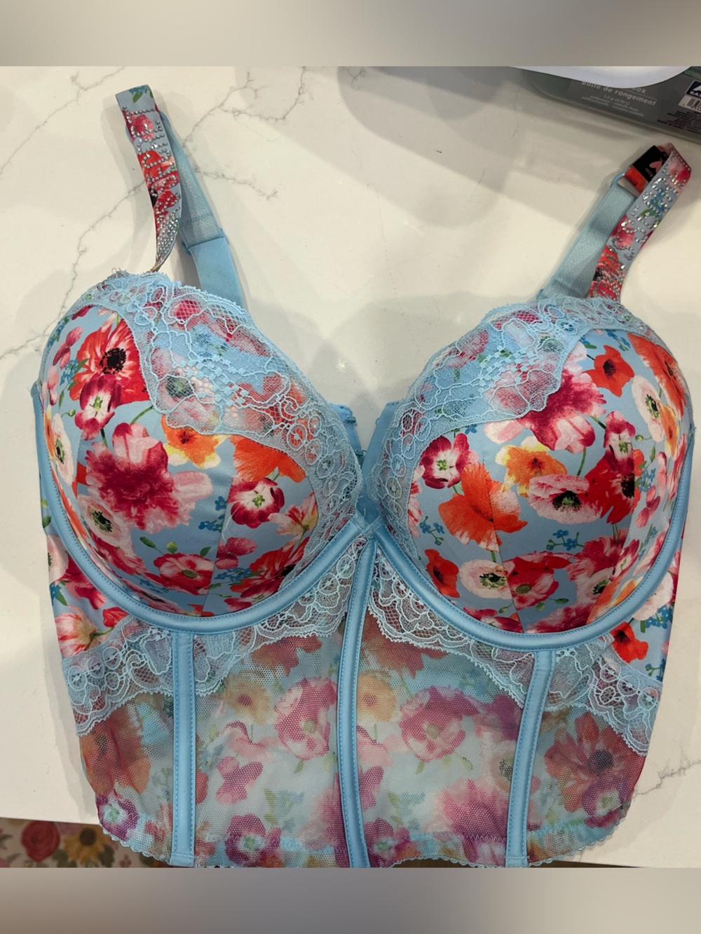 Victoria’s Secret lace shirt/bra 34DD padded